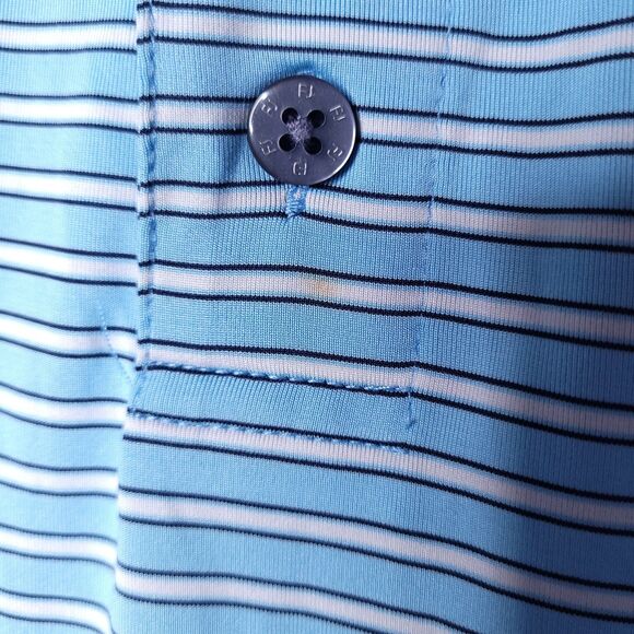 Footjoy Polo Shirt Men 3XL Striped Blue, White Golf Performance Activewear - Picture 5 of 12